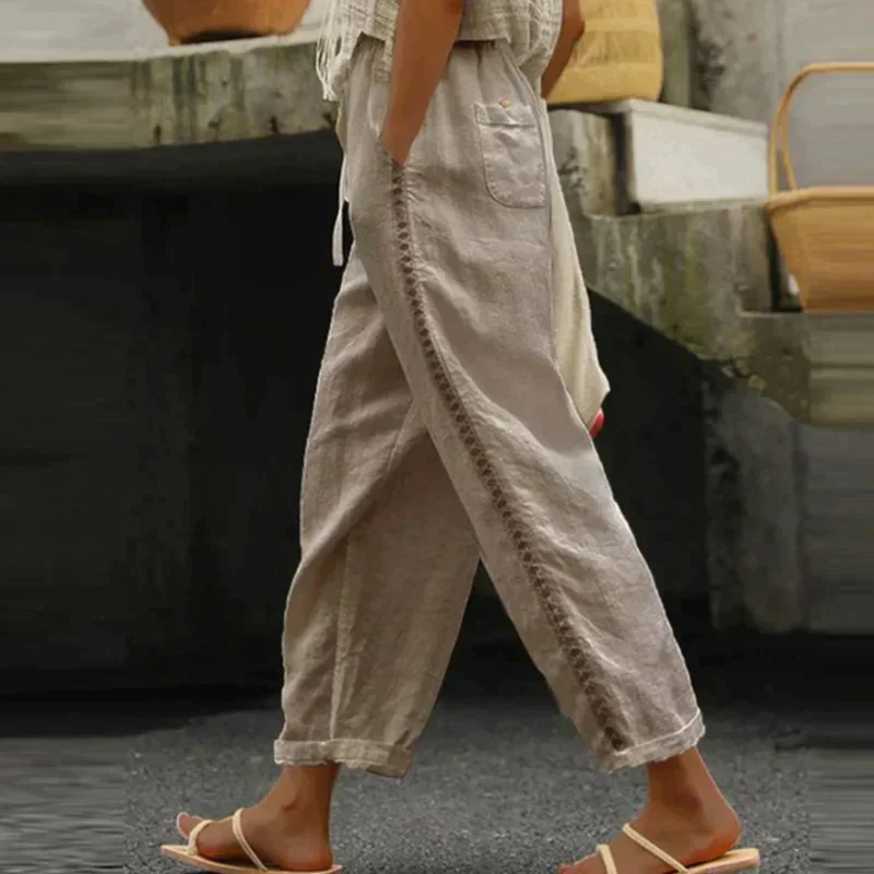 Abby | Women's Pants High Waist Tapered Leg Side Stripe - Image 3