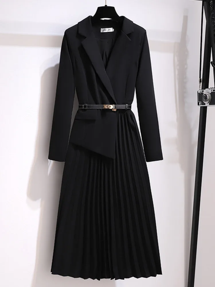 Adrienne | Women's Belted Pleated Midi Dress - Image 4