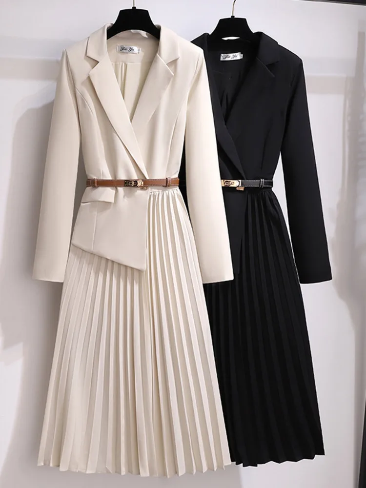 Adrienne | Women's Belted Pleated Midi Dress - Image 5