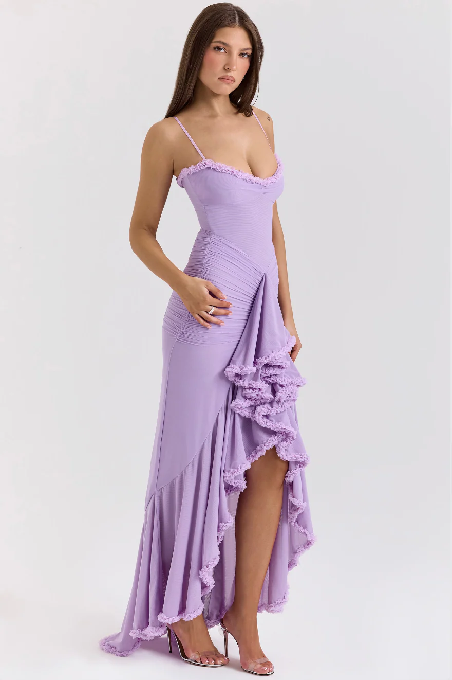 Alexandra | Women's Wedding Guest Lace Ruched Dress - Image 11