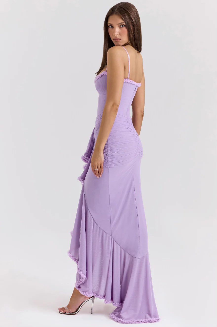 Alexandra | Women's Wedding Guest Lace Ruched Dress - Image 12