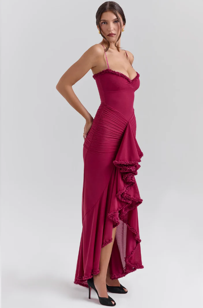 Alexandra | Women's Wedding Guest Lace Ruched Dress - Image 13