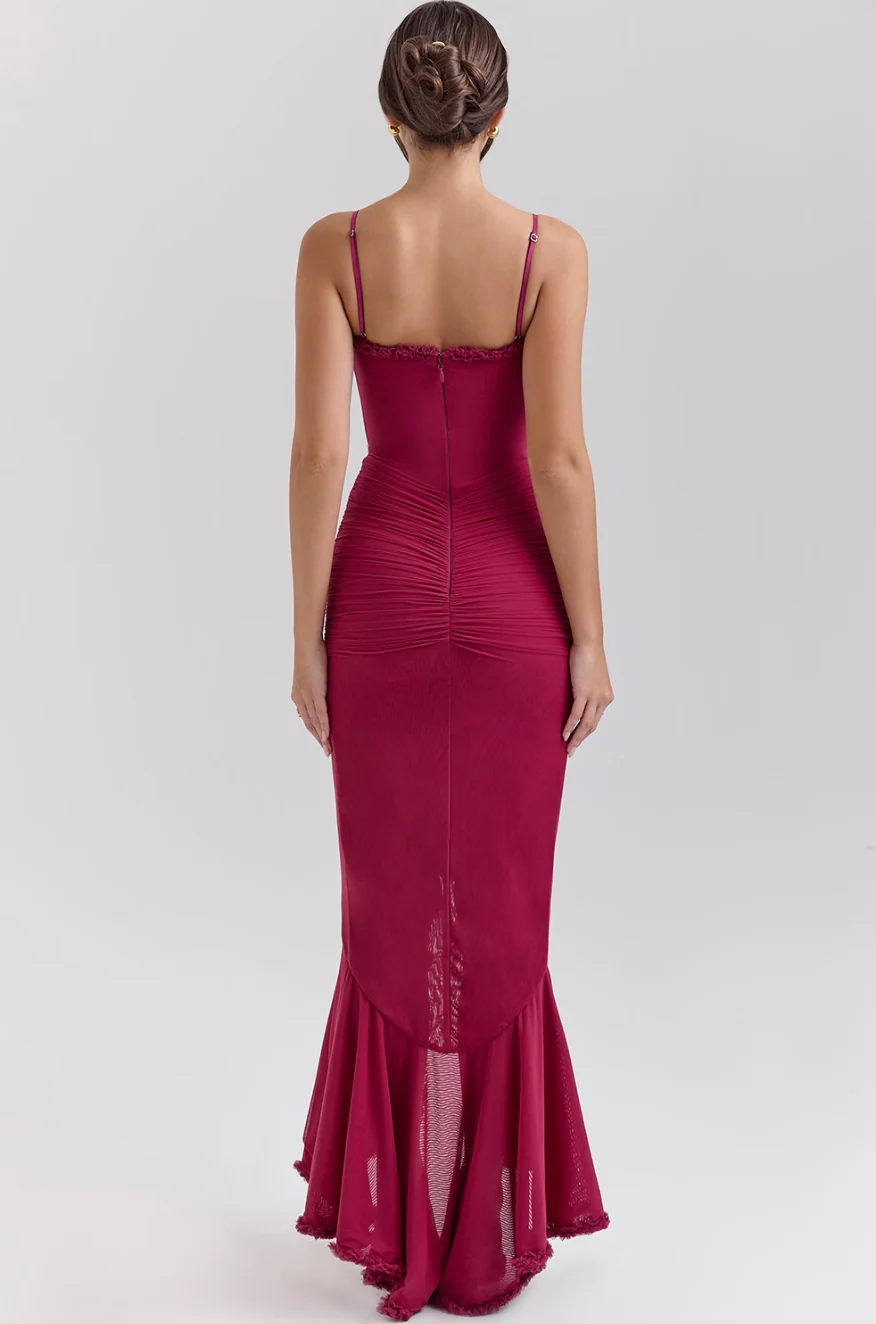 Alexandra | Women's Wedding Guest Lace Ruched Dress - Image 14