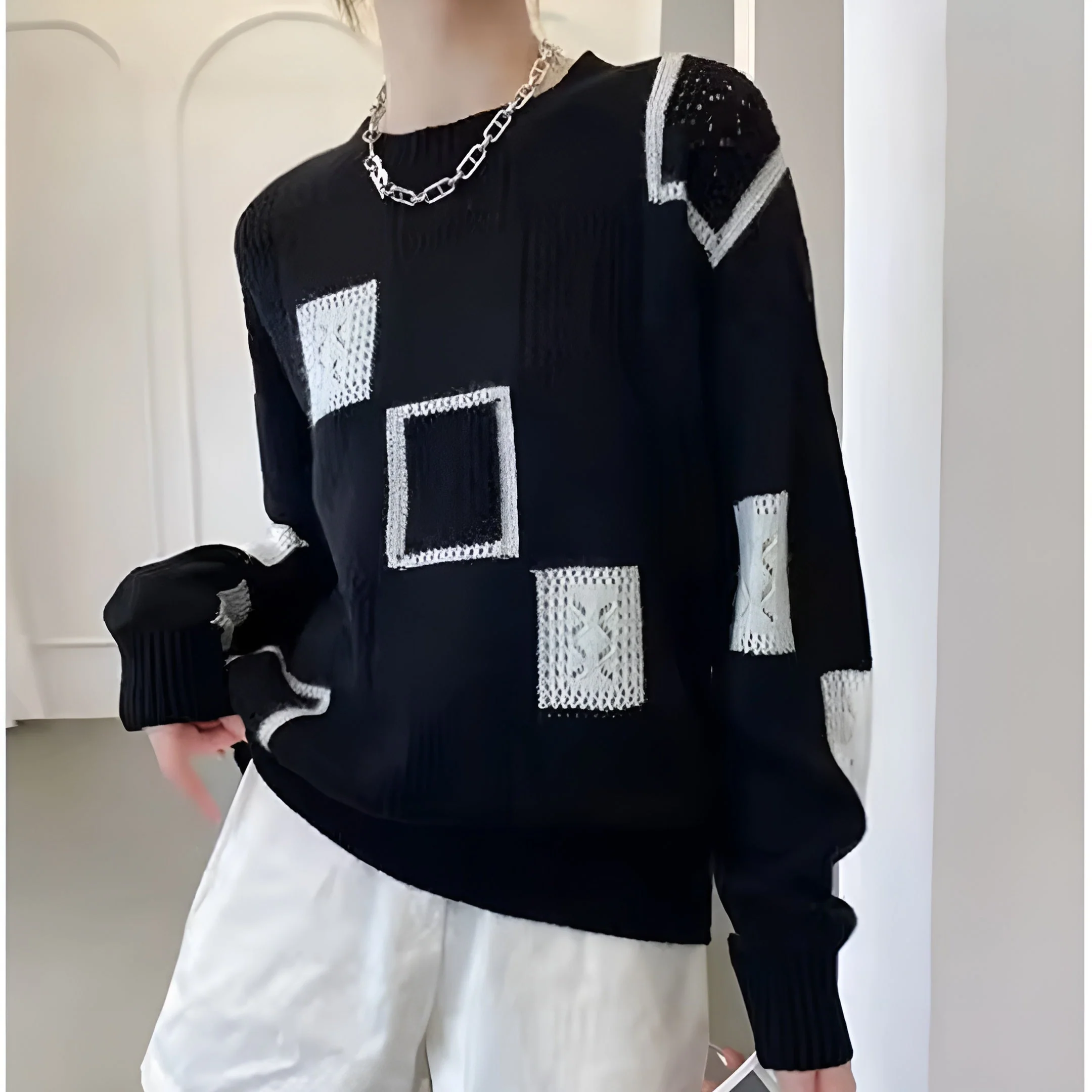 Alice™ | Elegant Squares Sweater - Image 6