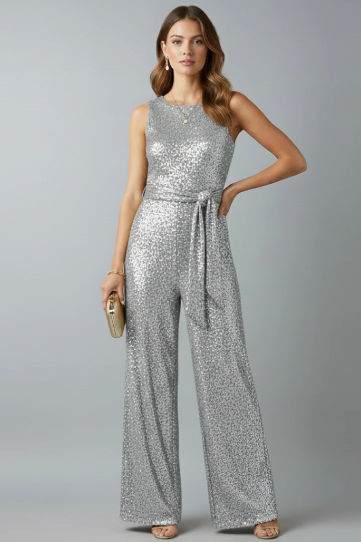Amara | Women's Sequin Wide Leg Jumpsuit - Image 9