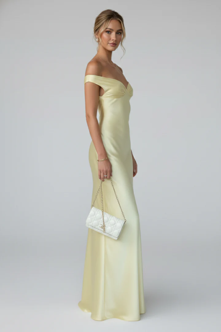 Anastacia | Women's Off Shoulder Fitted Maxi Dress - Image 3