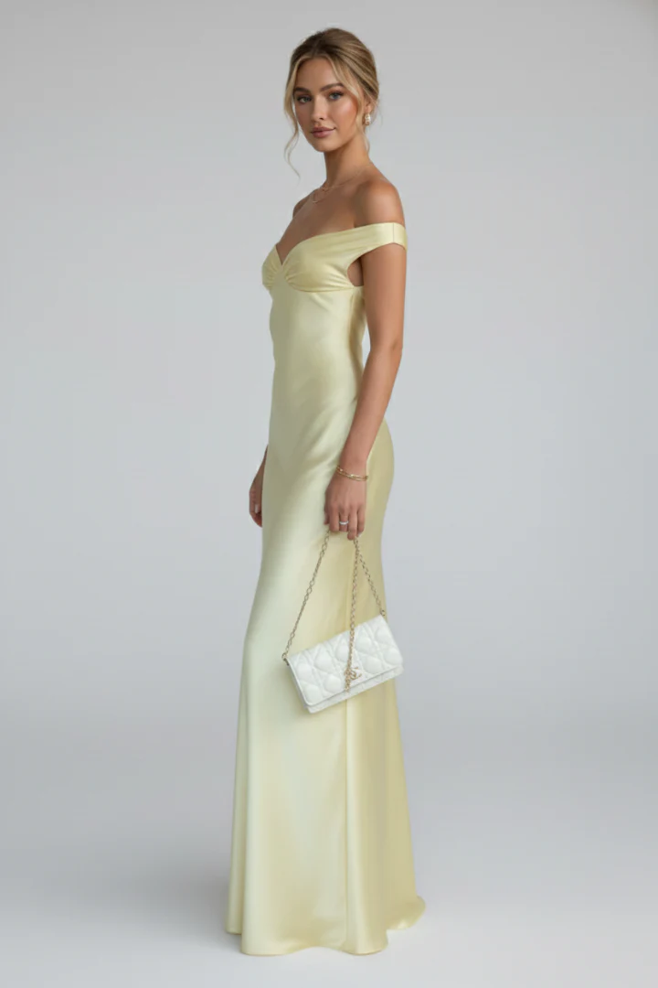 Anastacia | Women's Off Shoulder Fitted Maxi Dress - Image 4