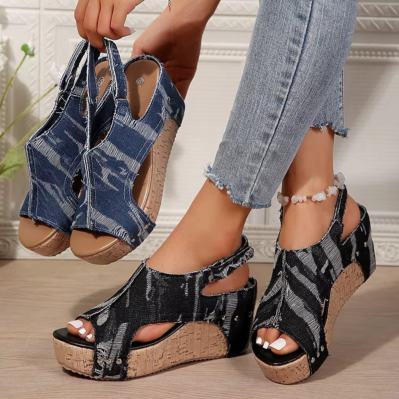 Anika | Women's Cork Wedge Sandals - Image 3