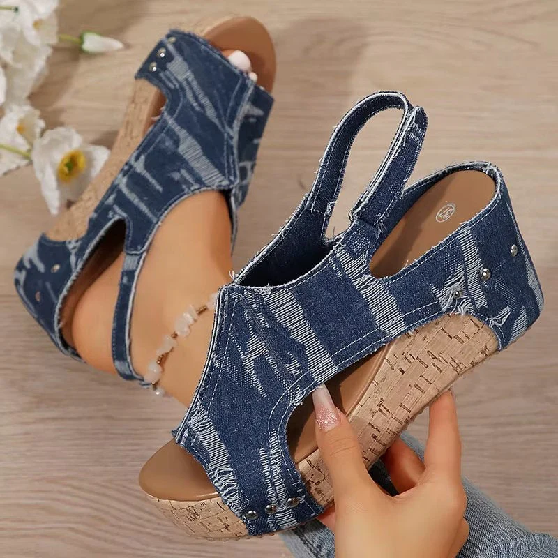Anika | Women's Cork Wedge Sandals - Image 4