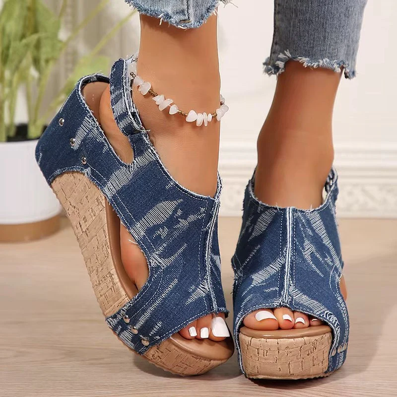 Anika | Women's Cork Wedge Sandals - Image 5