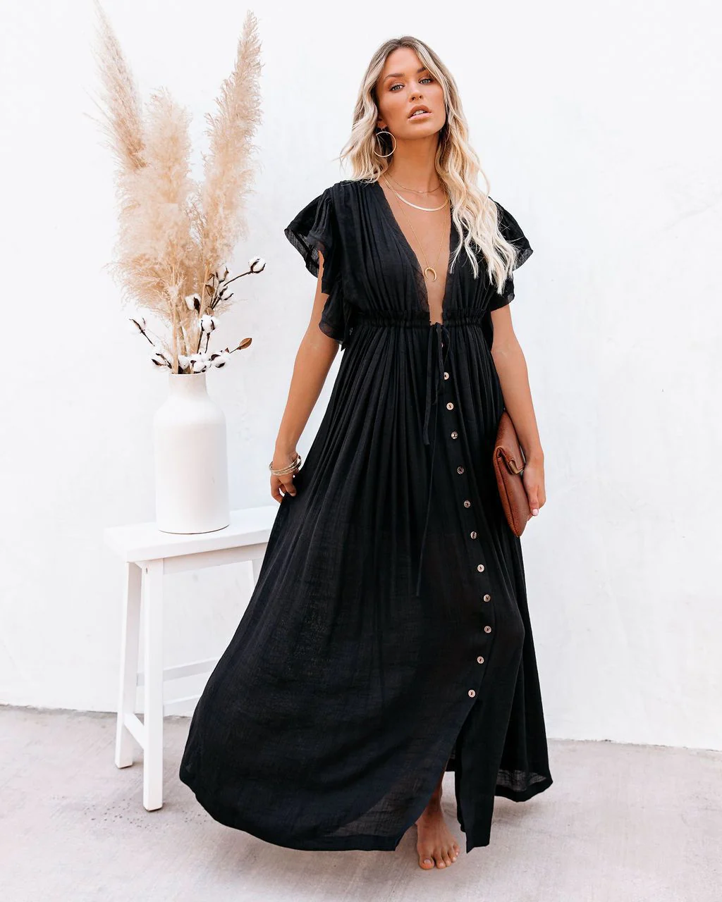 Annabelle | Women's Wrap V Neck Boho Flowy Beach Cover Up Beach