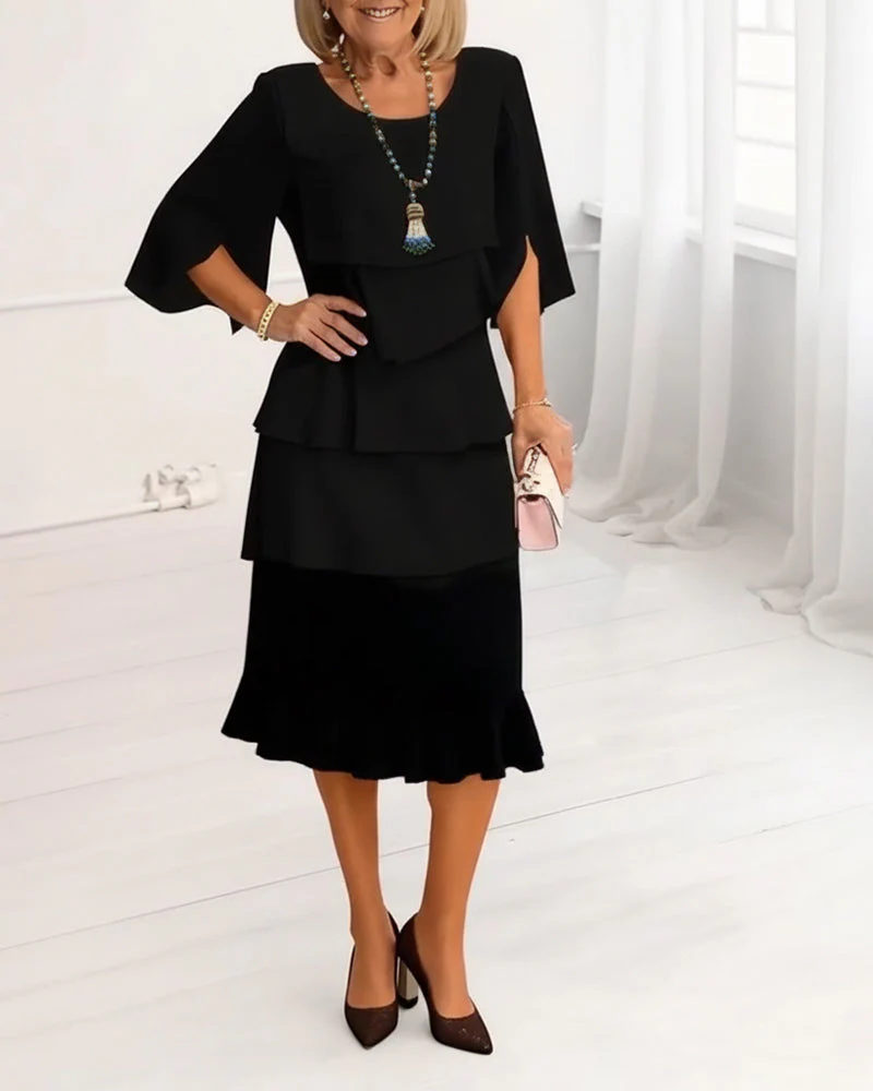Annabelle | Women's Ruffle Tiered Midi Dress - Image 3