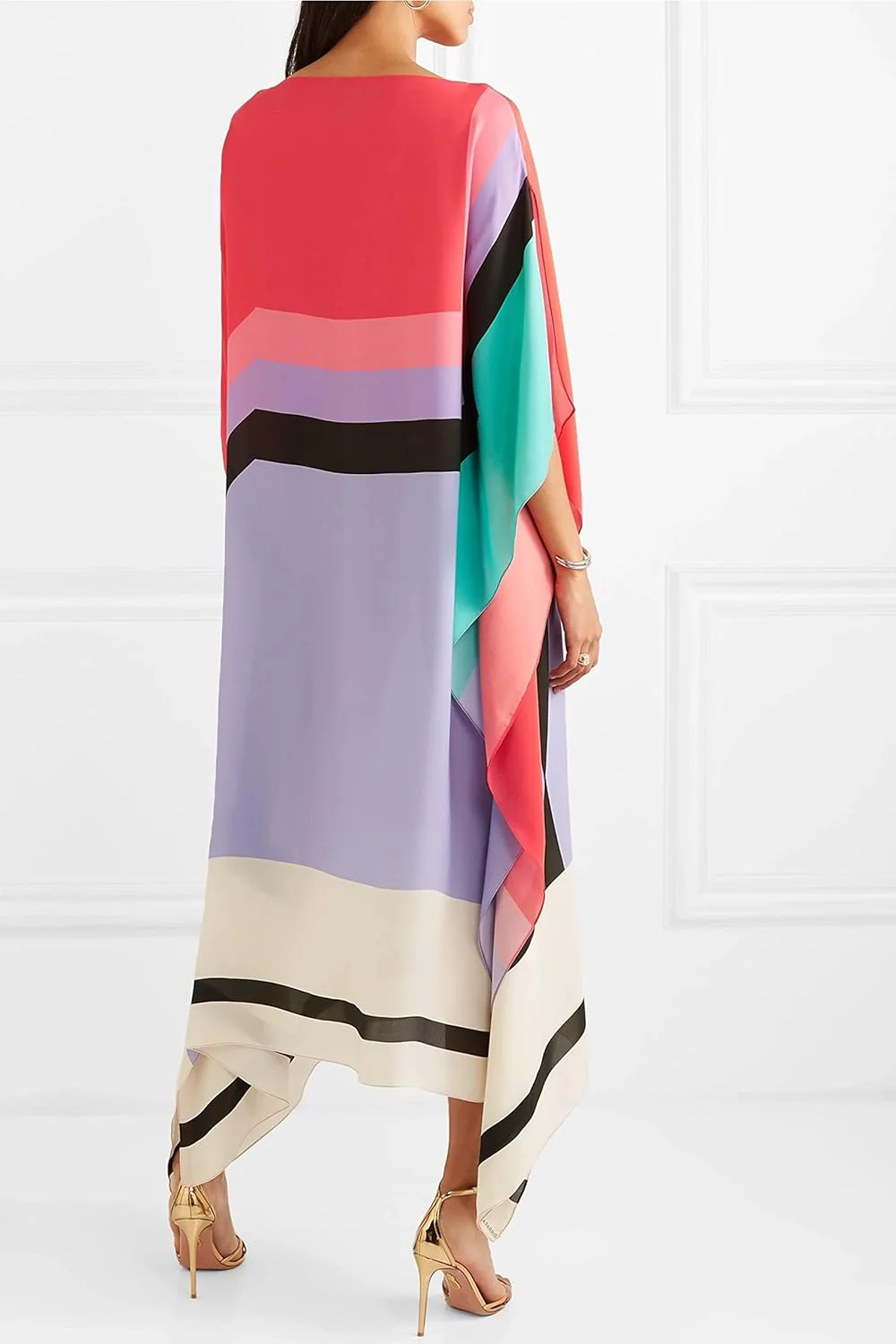 Aria | Women's Caftan Dress Geometric Print Batwing Sleeve Maxi Dress - Image 12