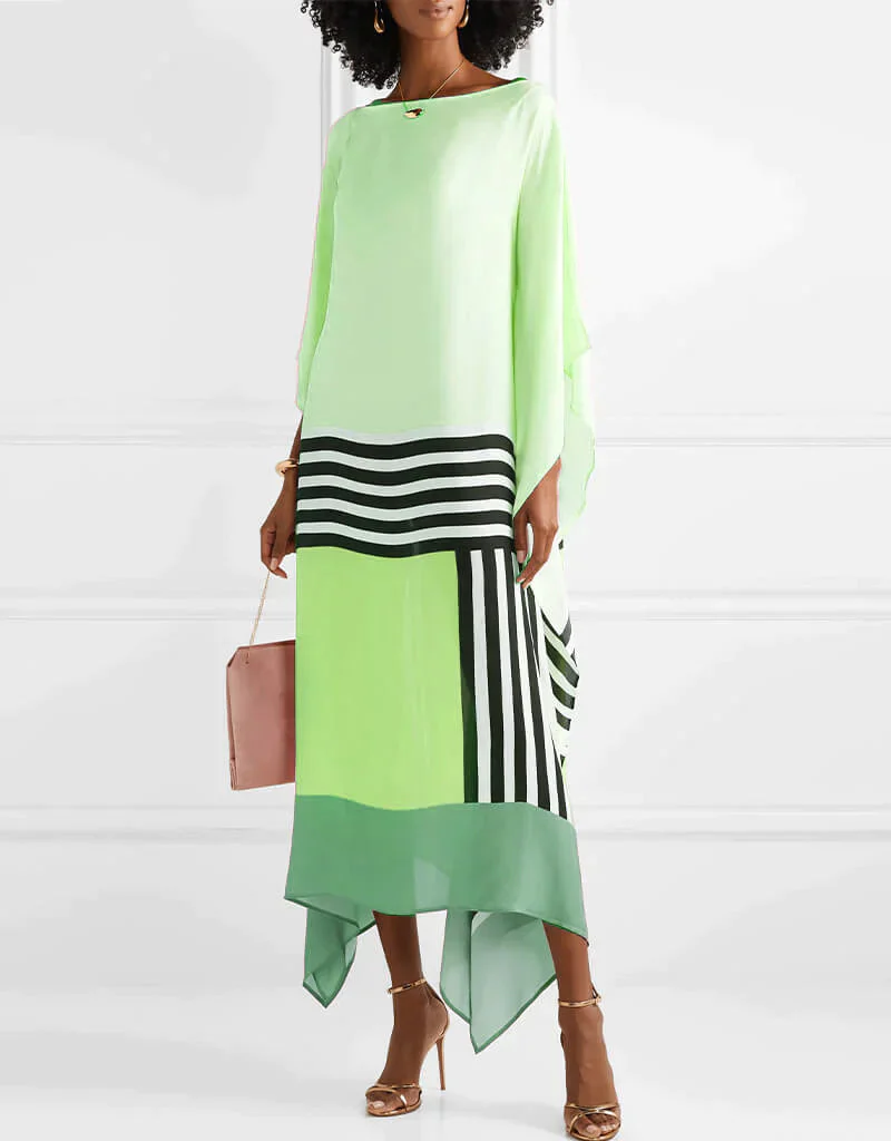 Aria | Women's Caftan Dress Geometric Print Batwing Sleeve Maxi Dress - Image 5