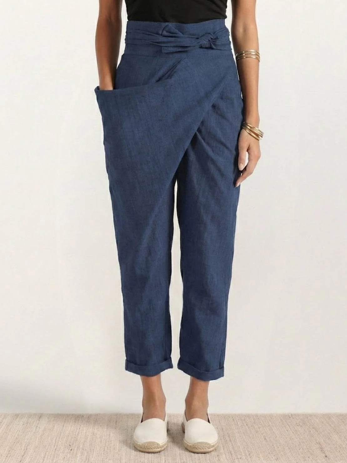 Atlas | Women's High Waist Wrap Front Cropped Tapered Pants - Image 11