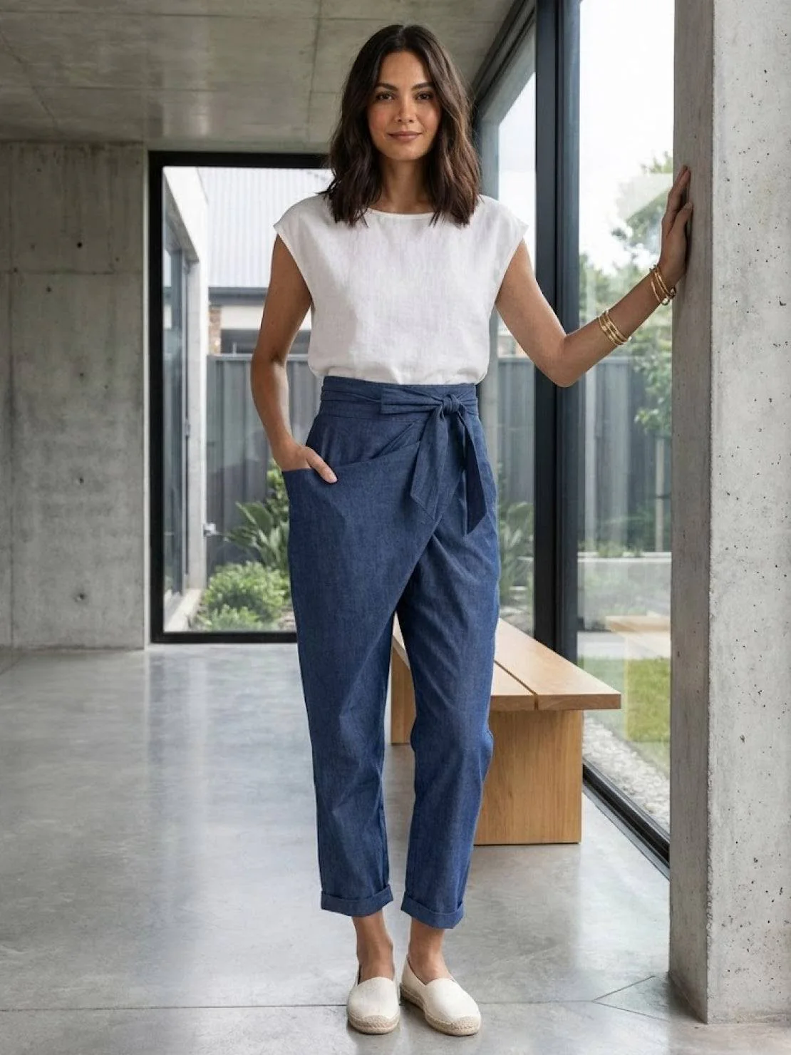 Atlas | Women's High Waist Wrap Front Cropped Tapered Pants - Image 12