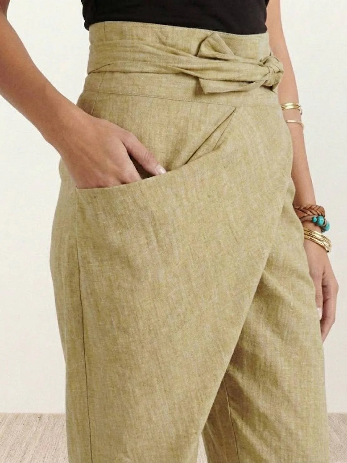 Atlas | Women's High Waist Wrap Front Cropped Tapered Pants - Image 19