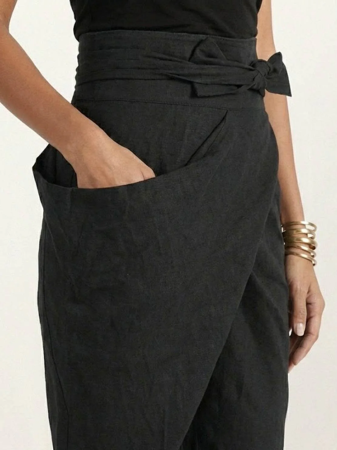 Atlas | Women's High Waist Wrap Front Cropped Tapered Pants - Image 24