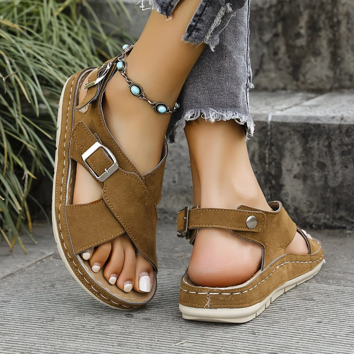 Aurelia | Women's Double Buckle Platform Sandals - Image 5