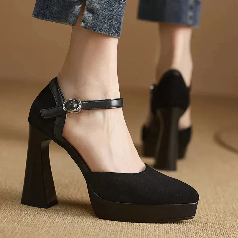 Aurore | Women's Platform Block Heel Pumps Ankle Strap High Heels - Image 9