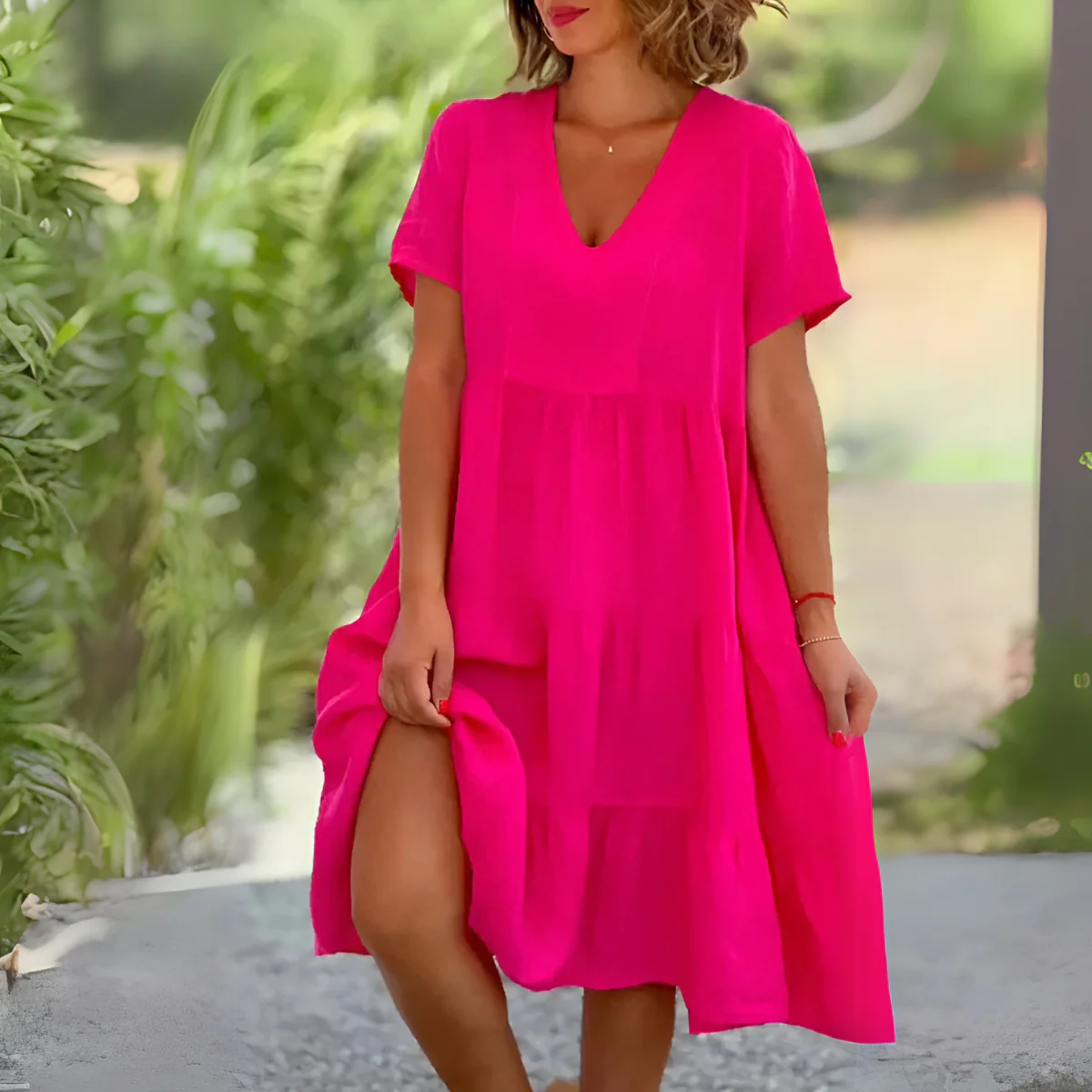 Beatrice | Women's V Neck Tummy Control Flowy Dress