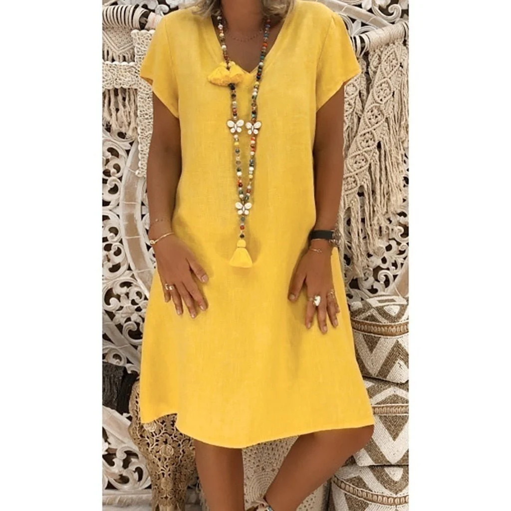 Beatrice | Women's V-Neck Short Sleeve Mini Dress - Image 4