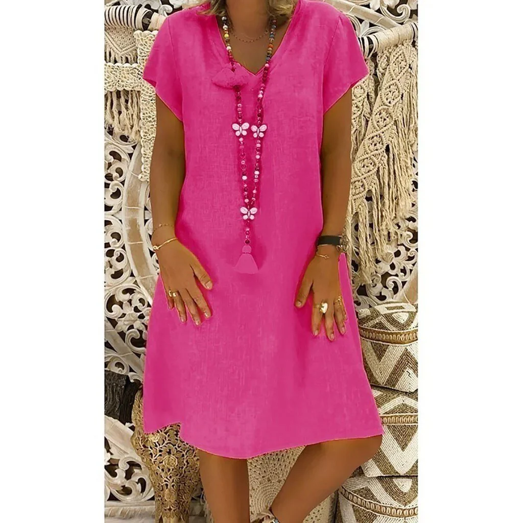 Beatrice | Women's V-Neck Short Sleeve Mini Dress - Image 9