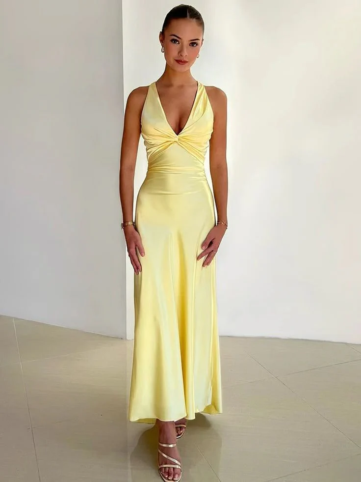 Beatrice | Women's Wedding Guest V-Neck Maxi Dress