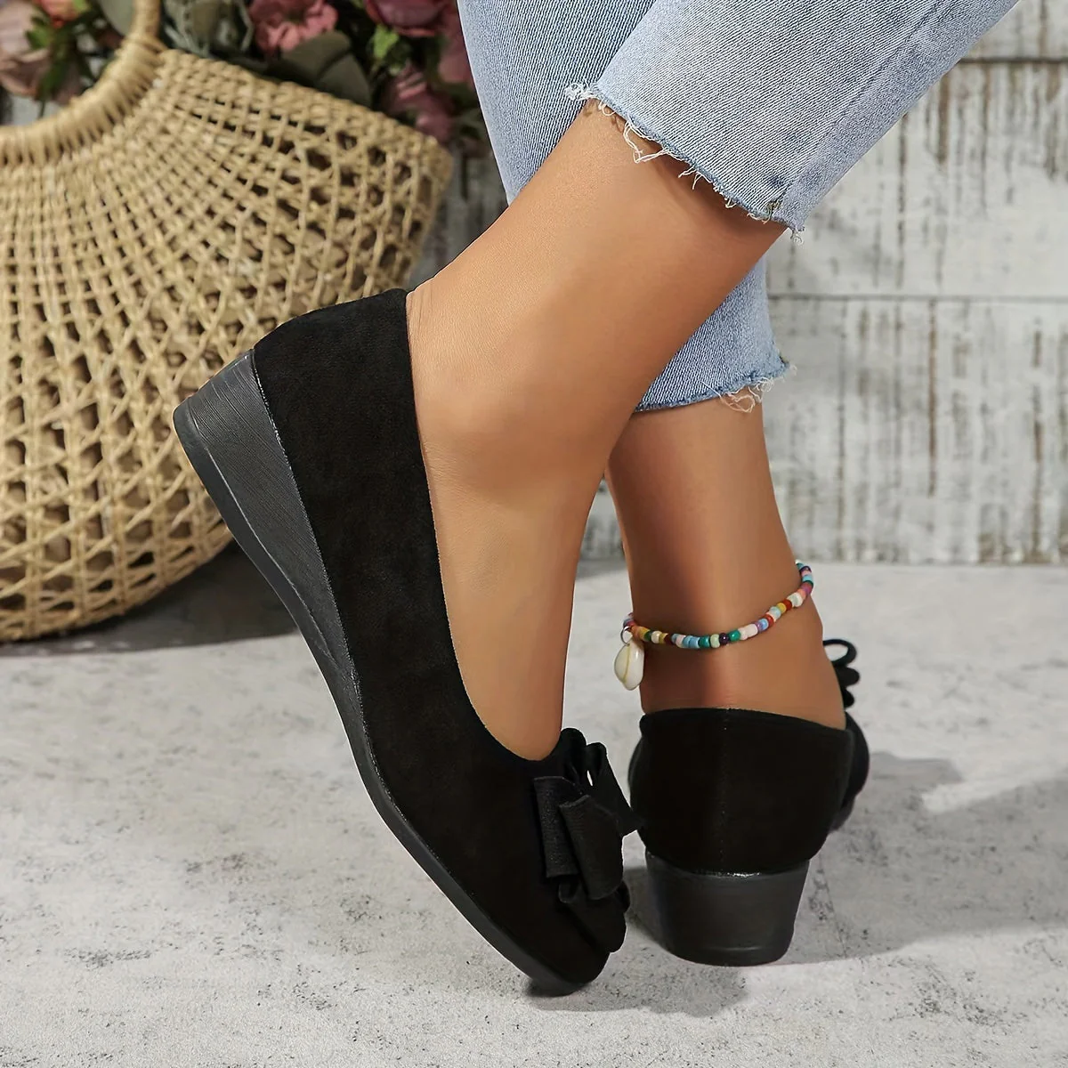 Bella | Women's Bow Detail Round Toe Ballet Flats Slip-On - Image 12