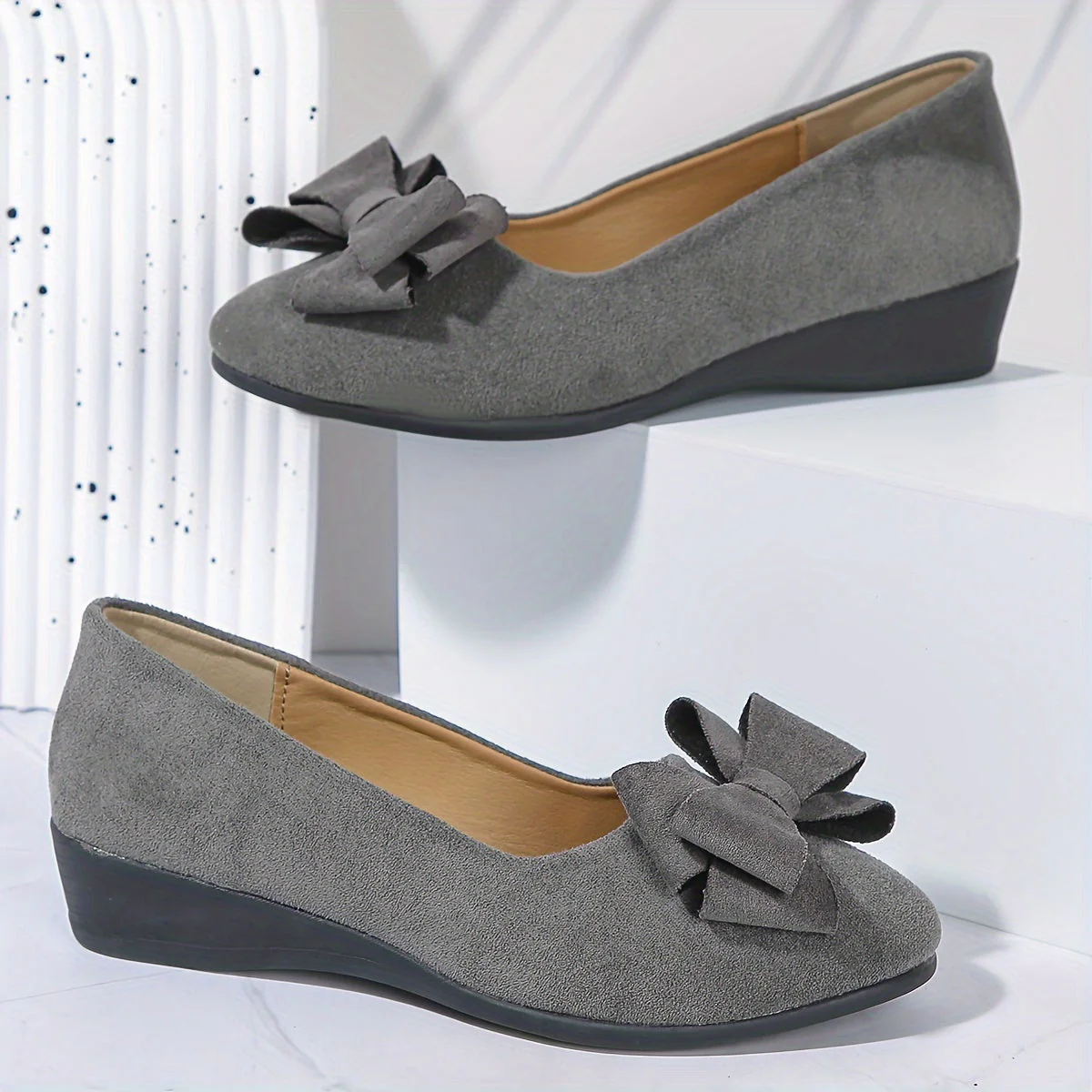 Bella | Women's Bow Detail Round Toe Ballet Flats Slip-On - Image 20