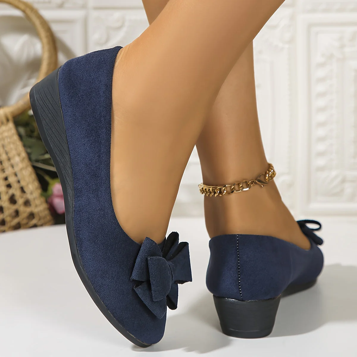 Bella | Women's Bow Detail Round Toe Ballet Flats Slip-On - Image 22
