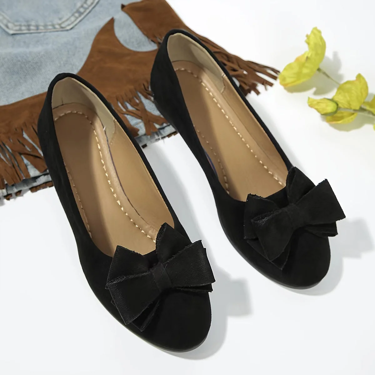 Bella | Women's Bow Detail Round Toe Ballet Flats Slip-On - Image 28