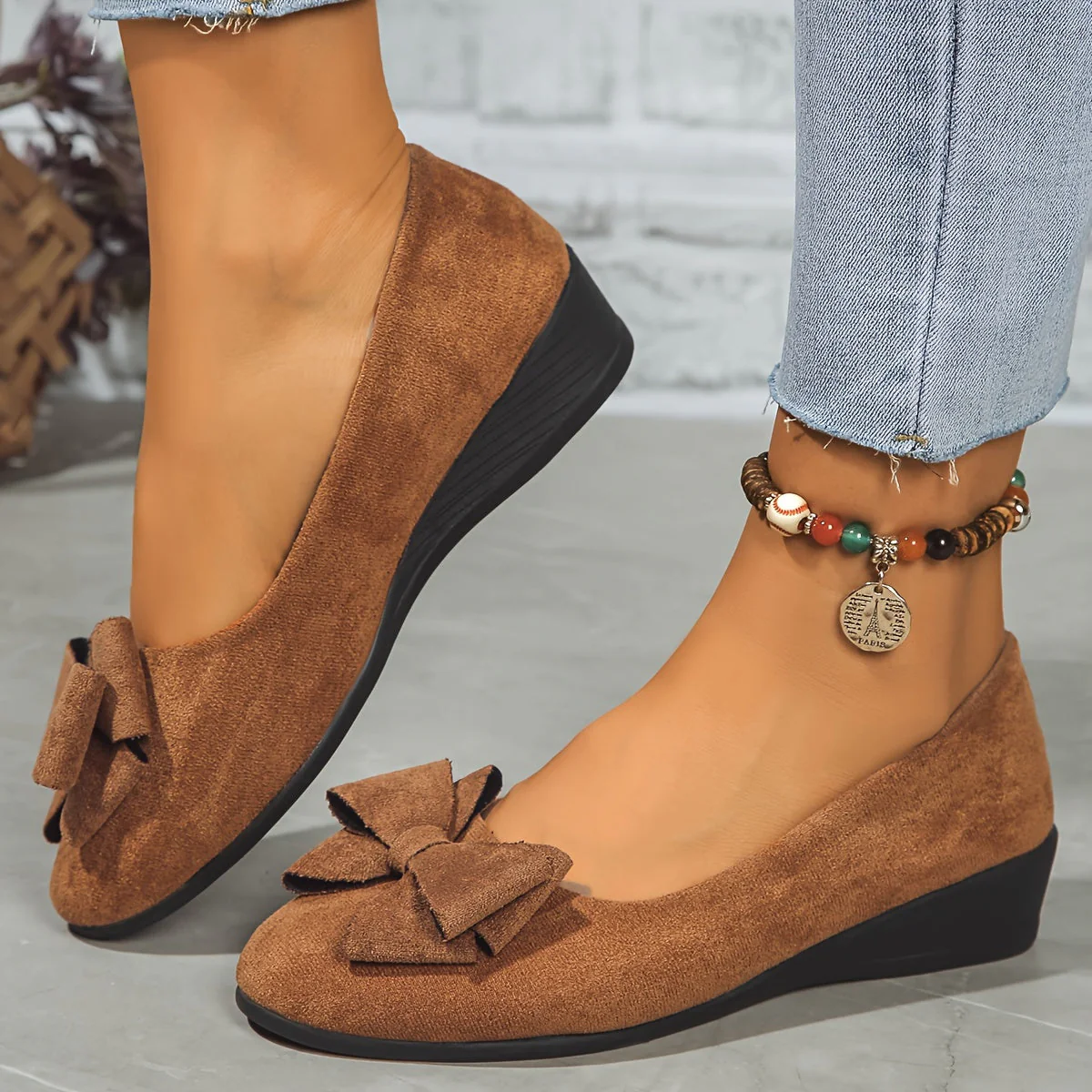 Bella | Women's Bow Detail Round Toe Ballet Flats Slip-On - Image 30