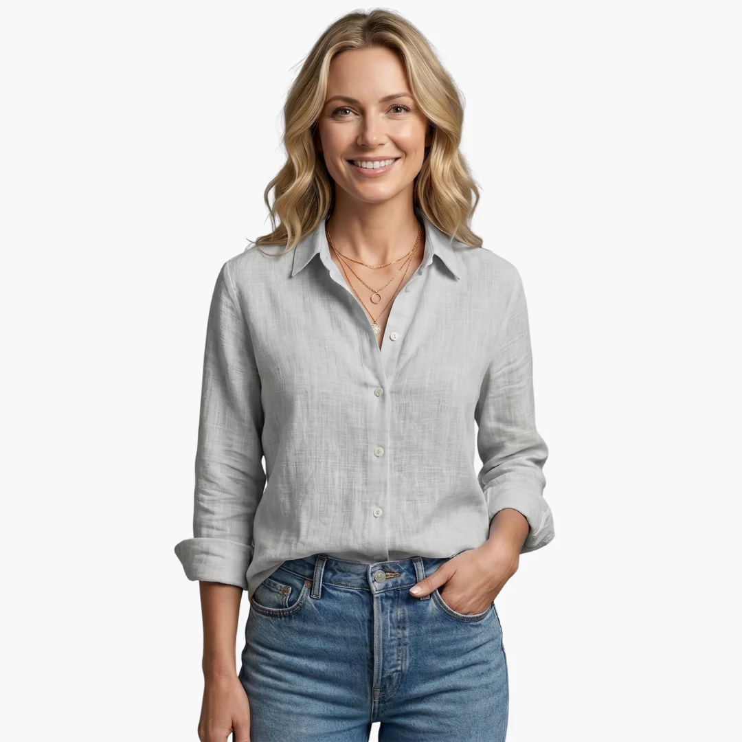 Bianca | Women's Long Sleeve Button Down Shirt - Image 6