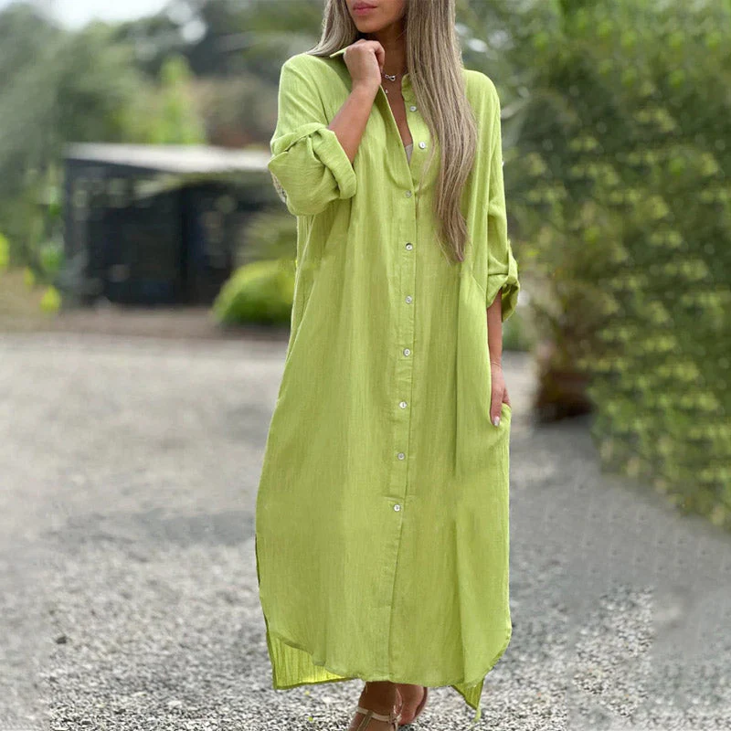 Brielle | Women's Casual Button-Down Maxi Shirt Dress - Image 5