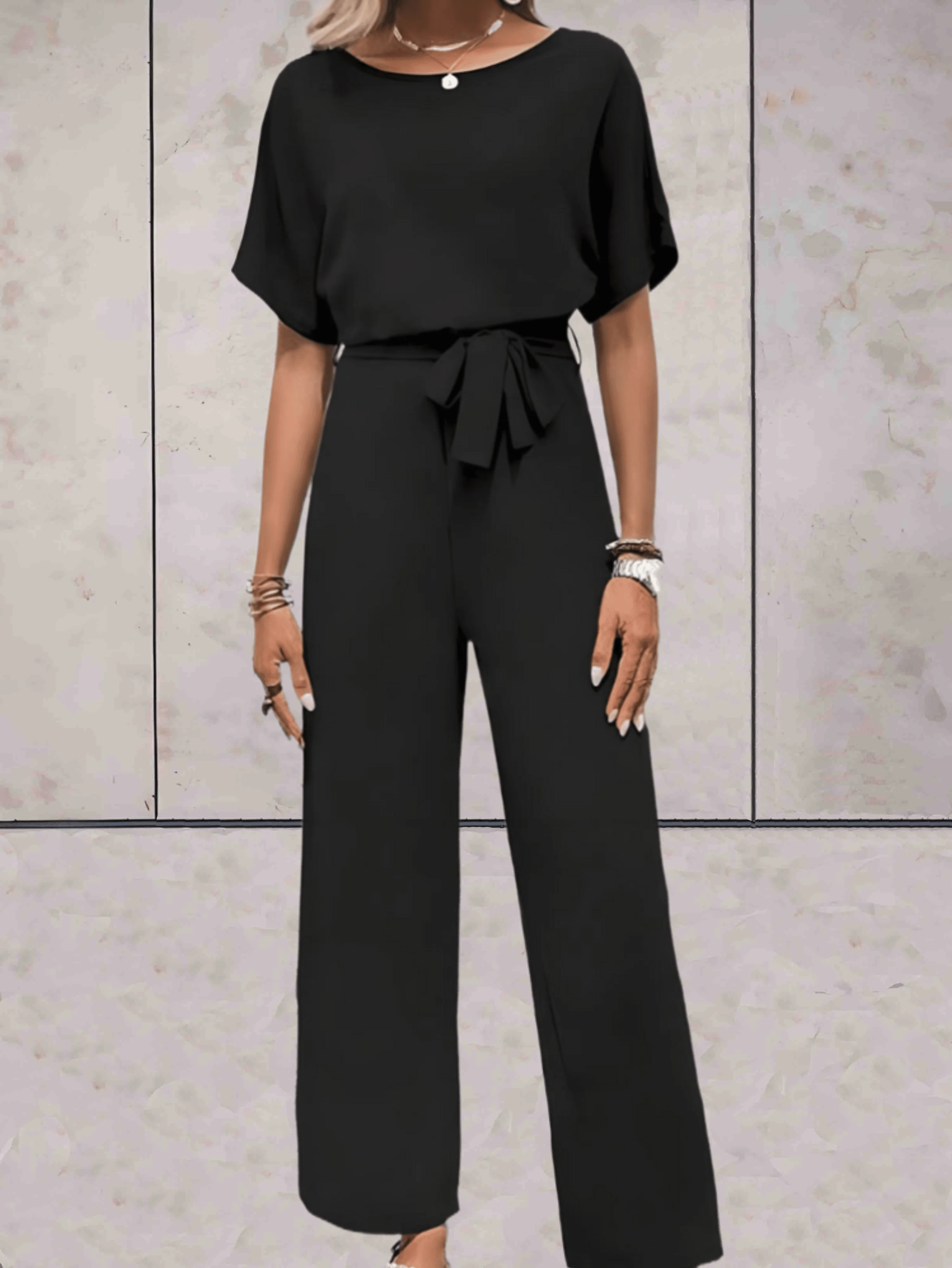 Cali | Women's Two Piece Set Short Sleeve Top Wide Leg Pants - Image 5