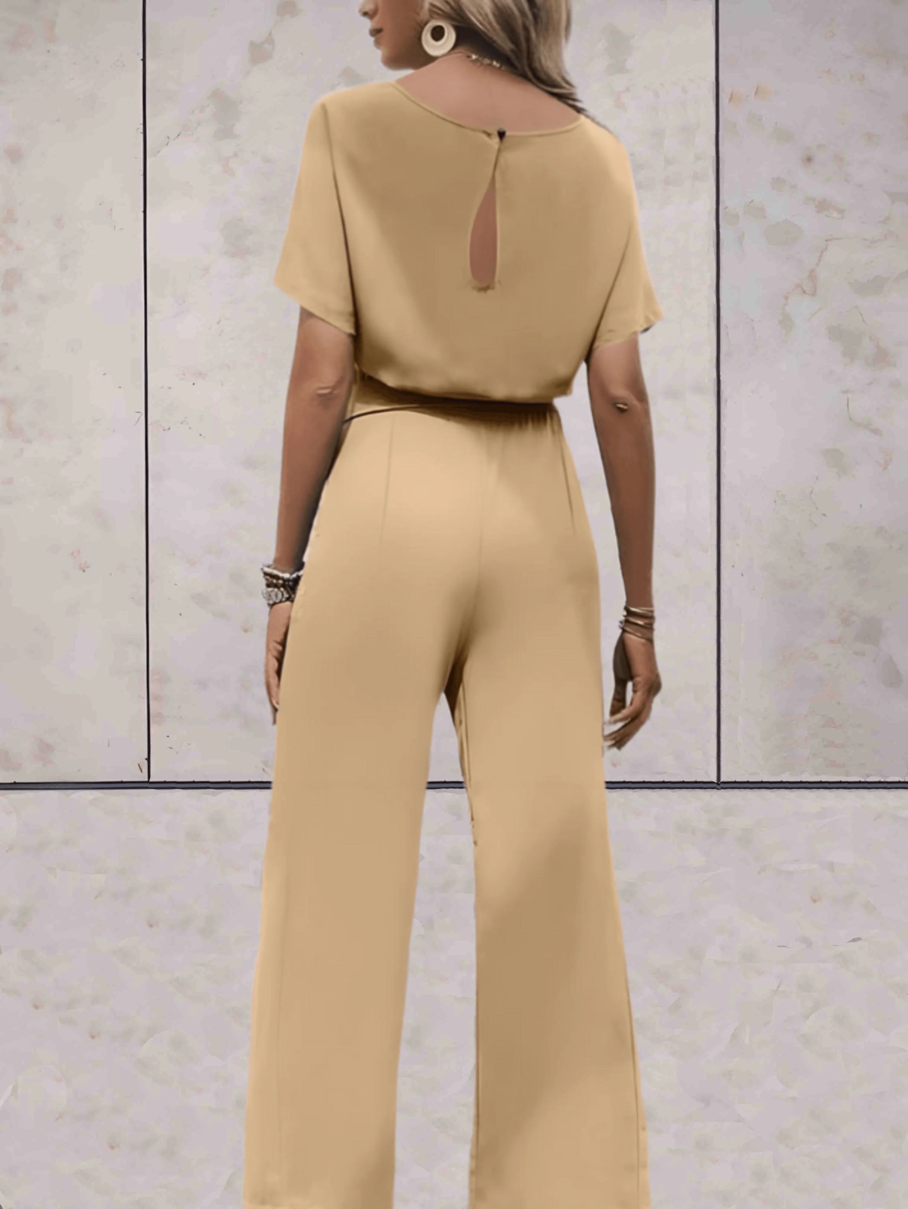 Cali | Women's Two Piece Set Short Sleeve Top Wide Leg Pants - Image 7
