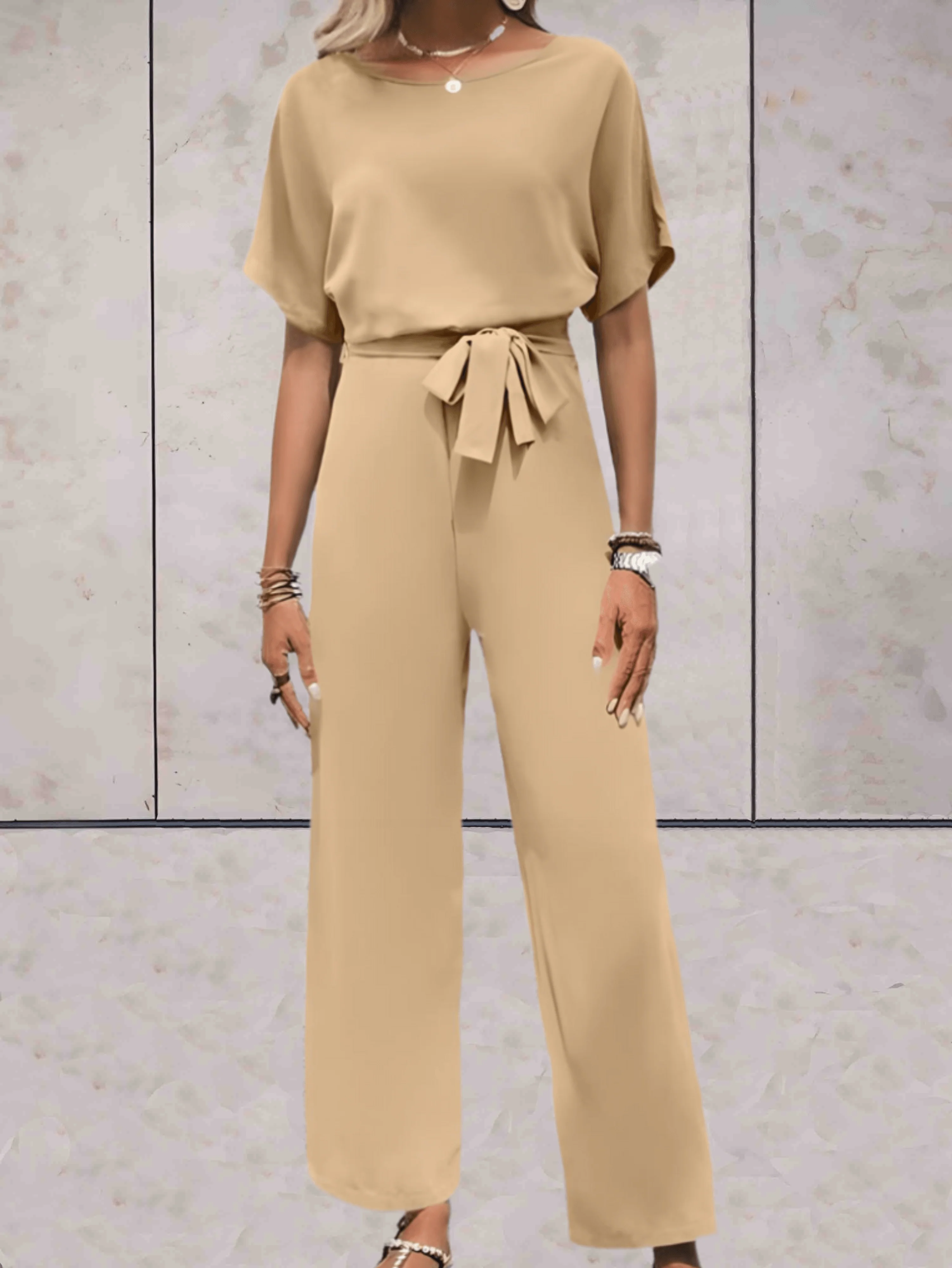 Cali | Women's Two Piece Set Short Sleeve Top Wide Leg Pants - Image 9