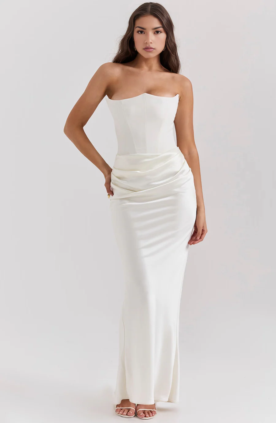 Camellia | Women's Wedding Guest Lace Strapless Dress Evening - Image 15