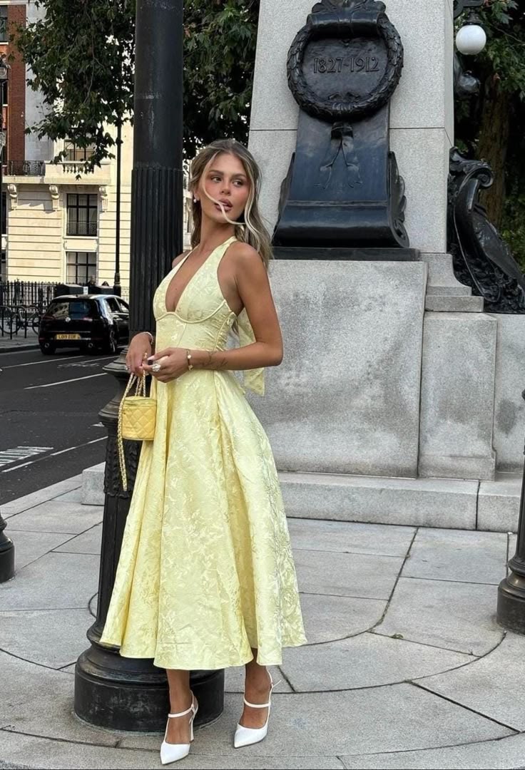 Caroline | Women's Wedding Guest Embellished V-Neck Dress - Image 3