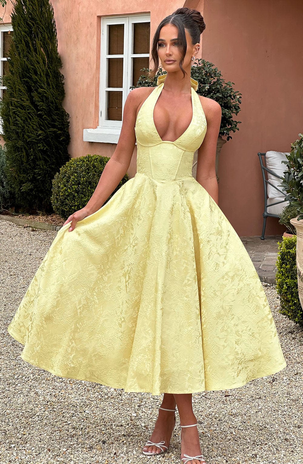 Caroline | Women's Wedding Guest Embellished V-Neck Dress - Image 7