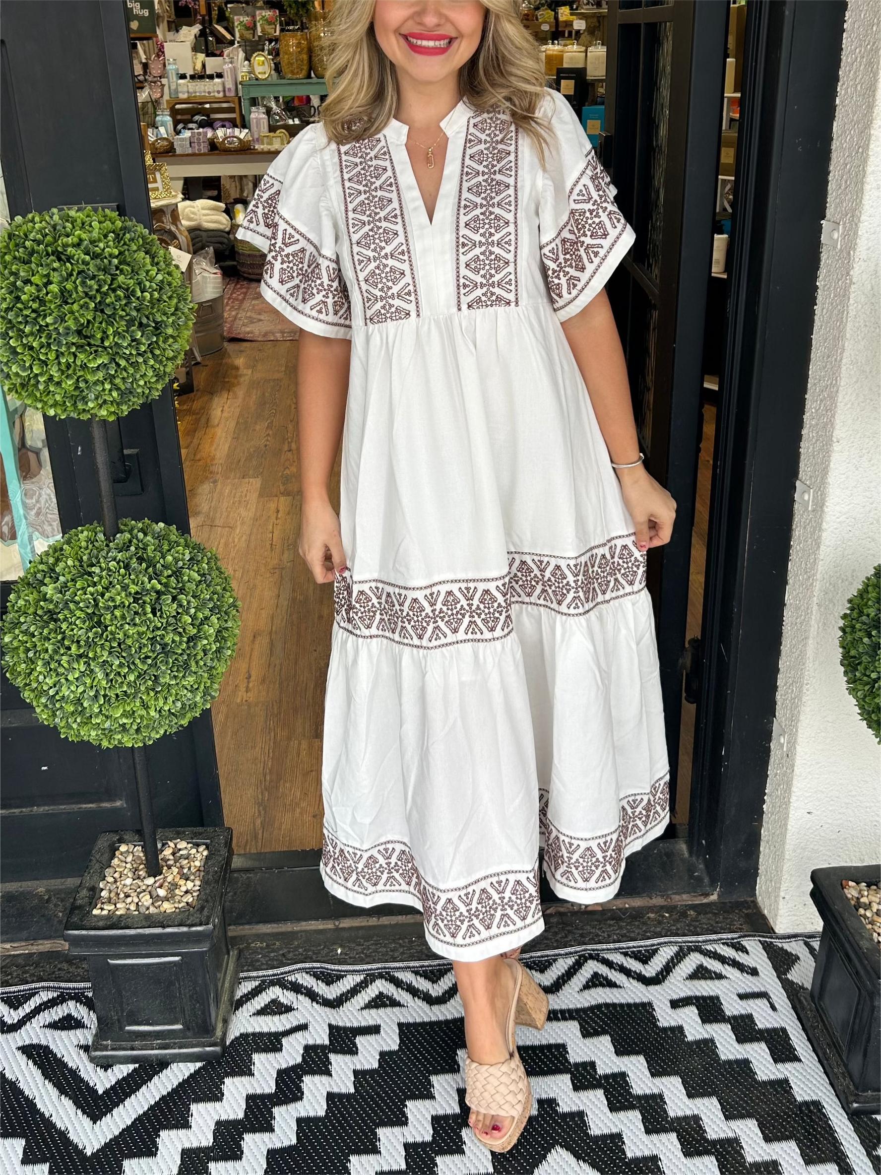 Cassandra | Women's Tummy Control Boho Flowy Loose Fit Dress - Image 2