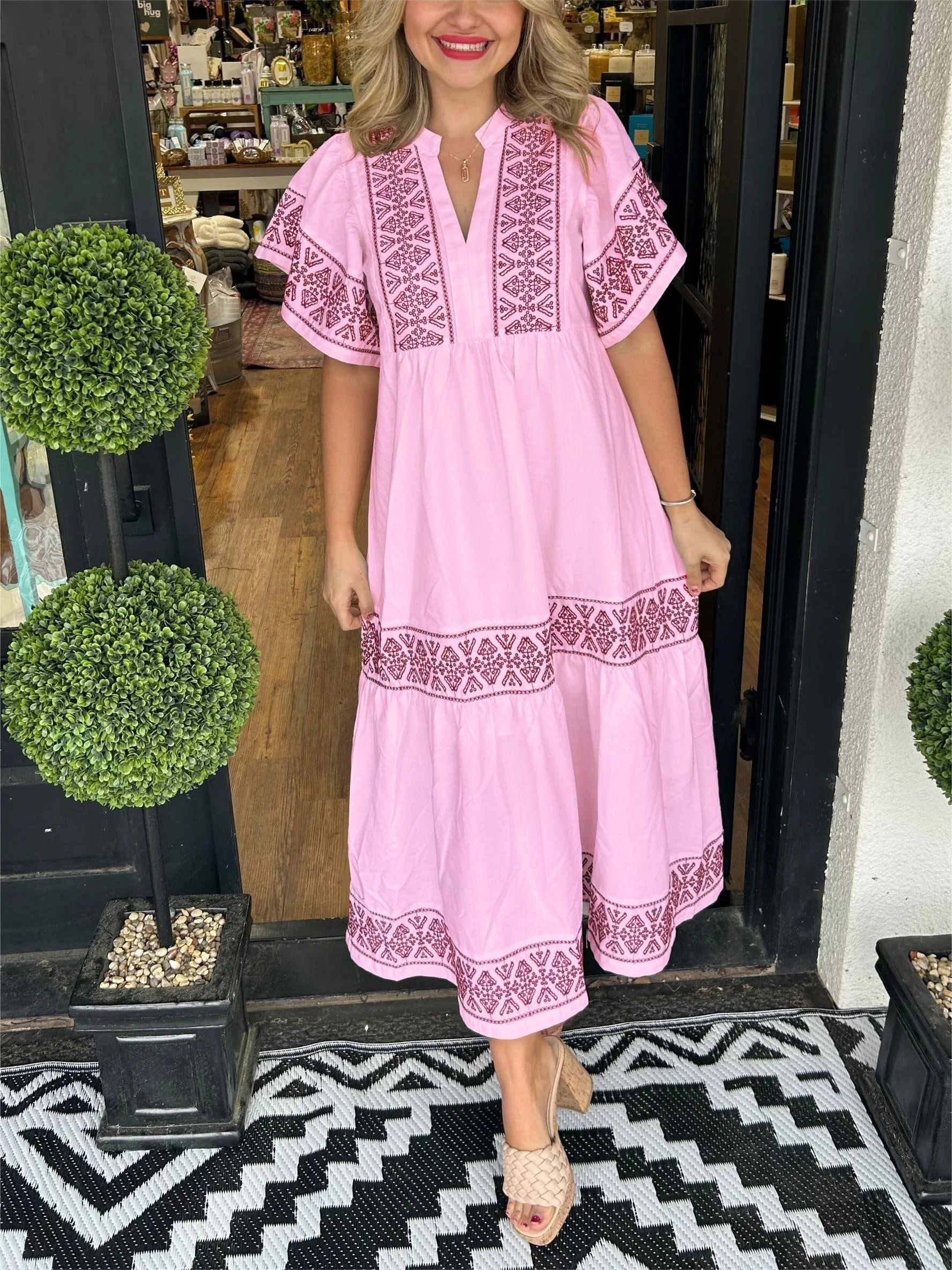 Cassandra | Women's Tummy Control Boho Flowy Loose Fit Dress - Image 4