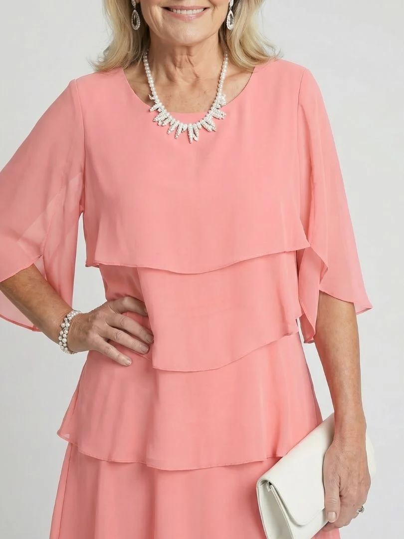 Cassia | Women's Tiered Flutter Sleeve Midi Dress - Image 13