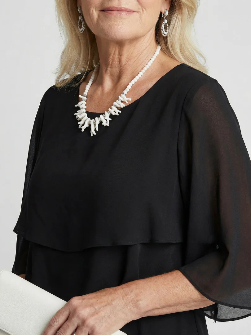 Cassia | Women's Tiered Flutter Sleeve Midi Dress - Image 3