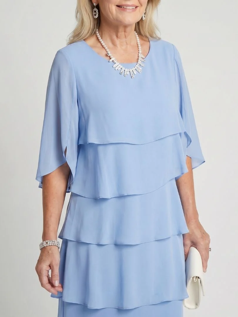 Cassia | Women's Tiered Flutter Sleeve Midi Dress - Image 6