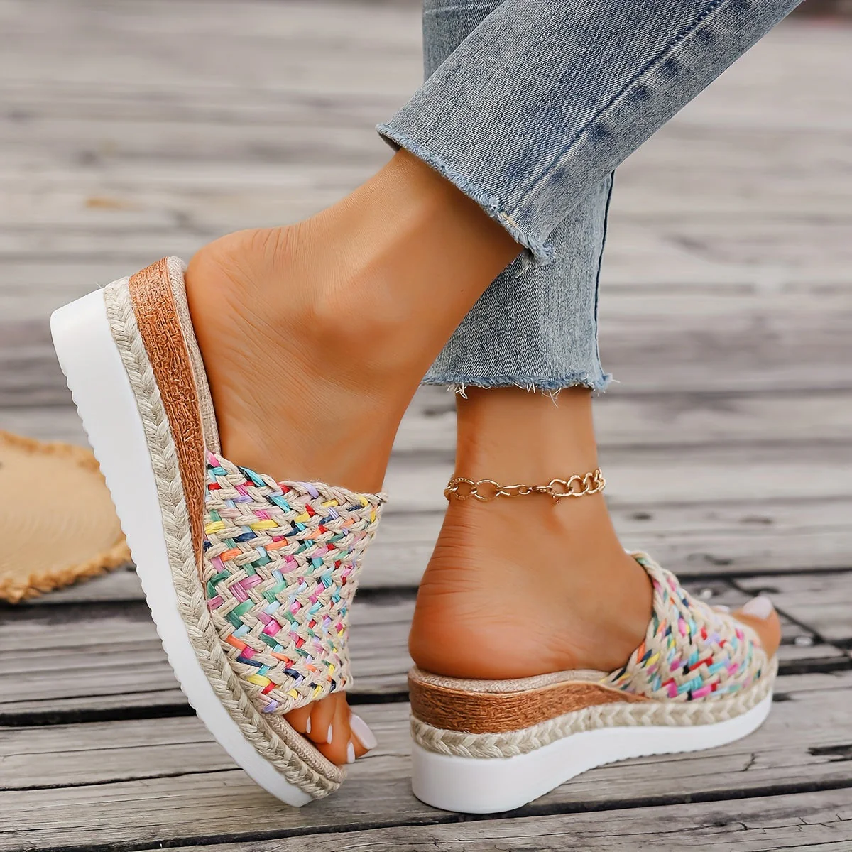 Celeste | Women's Woven Wedge Sandals - Image 10
