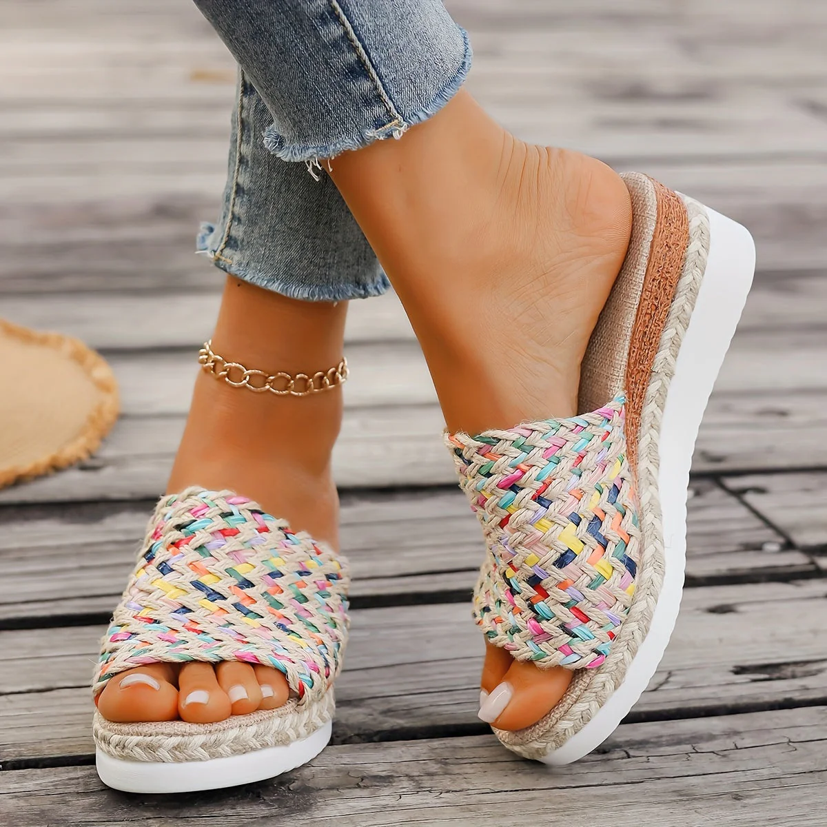 Celeste | Women's Woven Wedge Sandals - Image 2