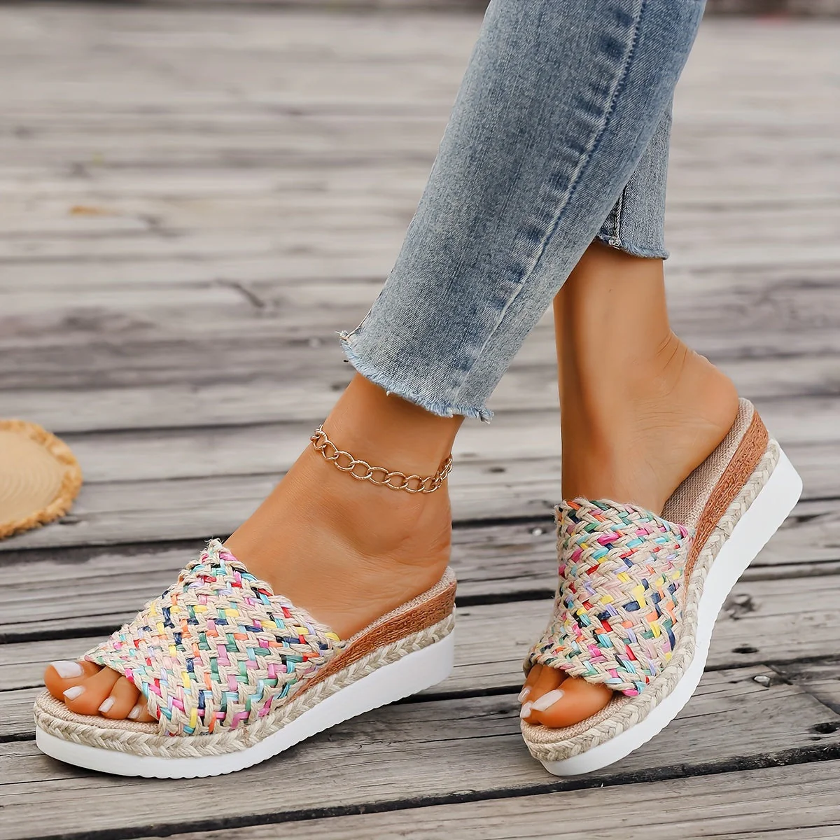 Celeste | Women's Woven Wedge Sandals - Image 3