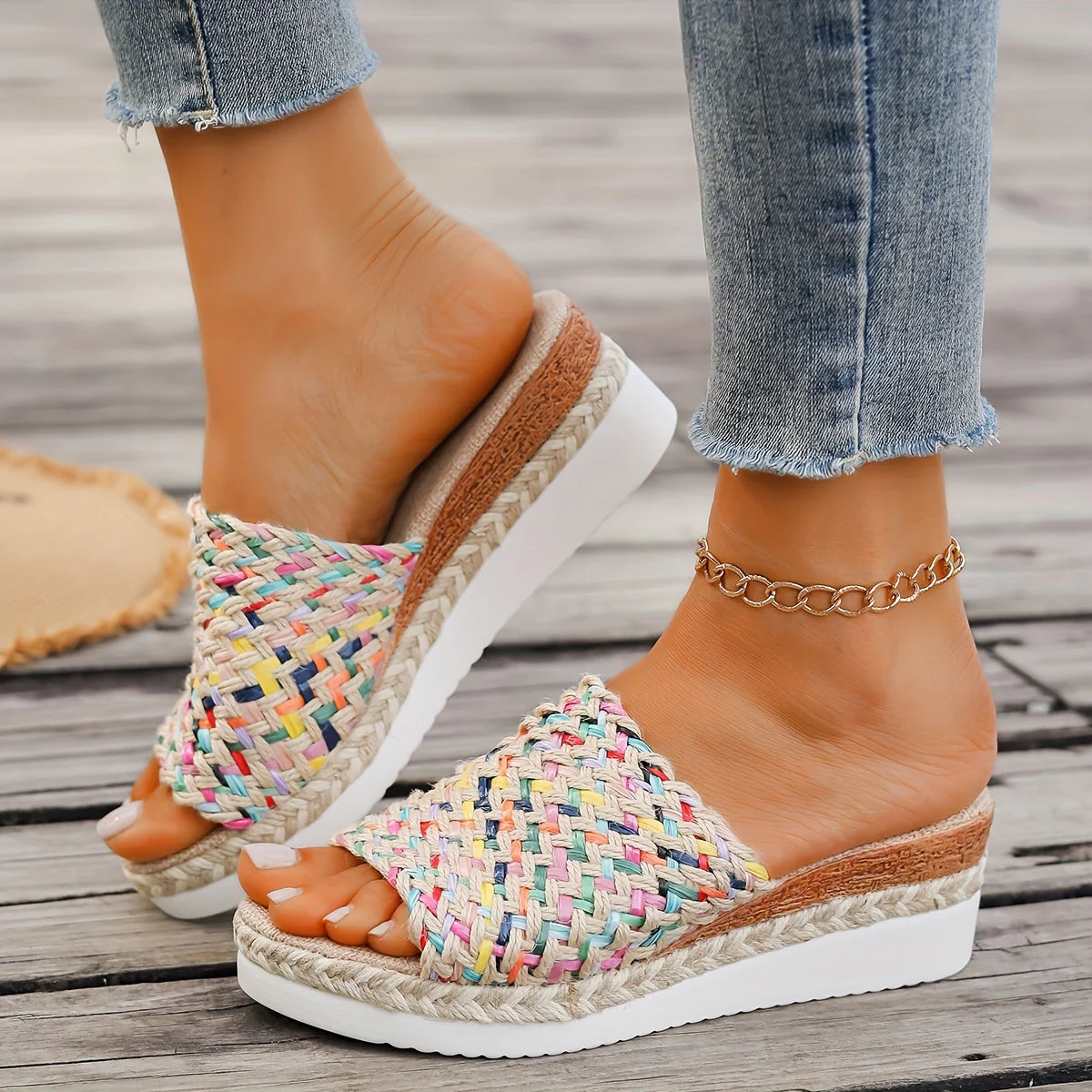 Celeste | Women's Woven Wedge Sandals - Image 4